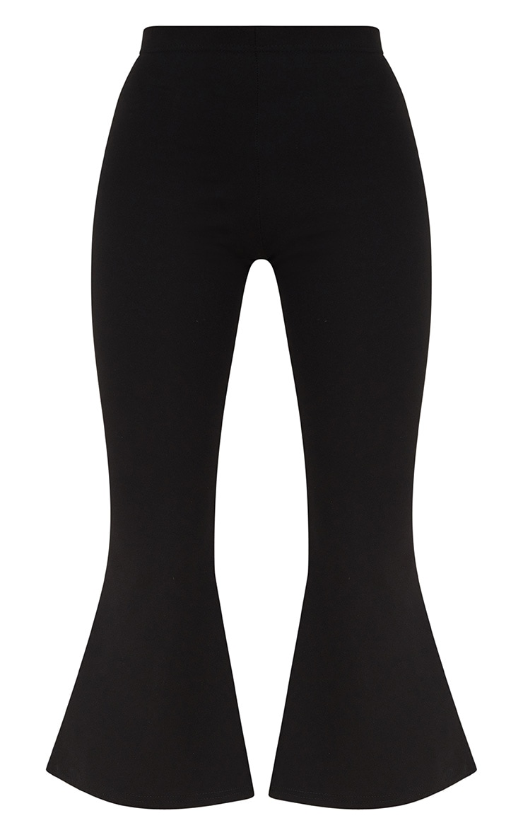 Black Cropped Flare Trousers Trousers PrettyLittleThing