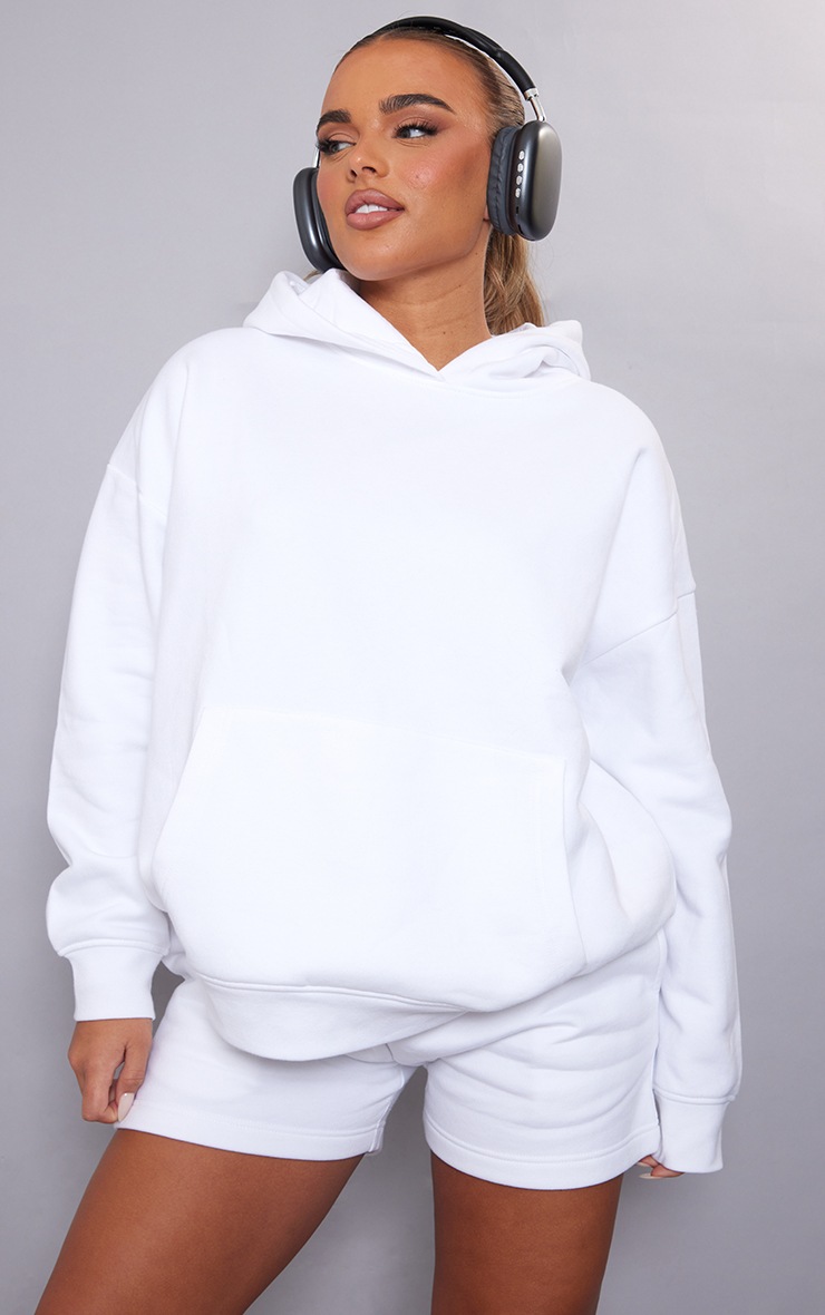 Plt Label White Academy Puff Oversized Hoodie PrettyLittleThing QA