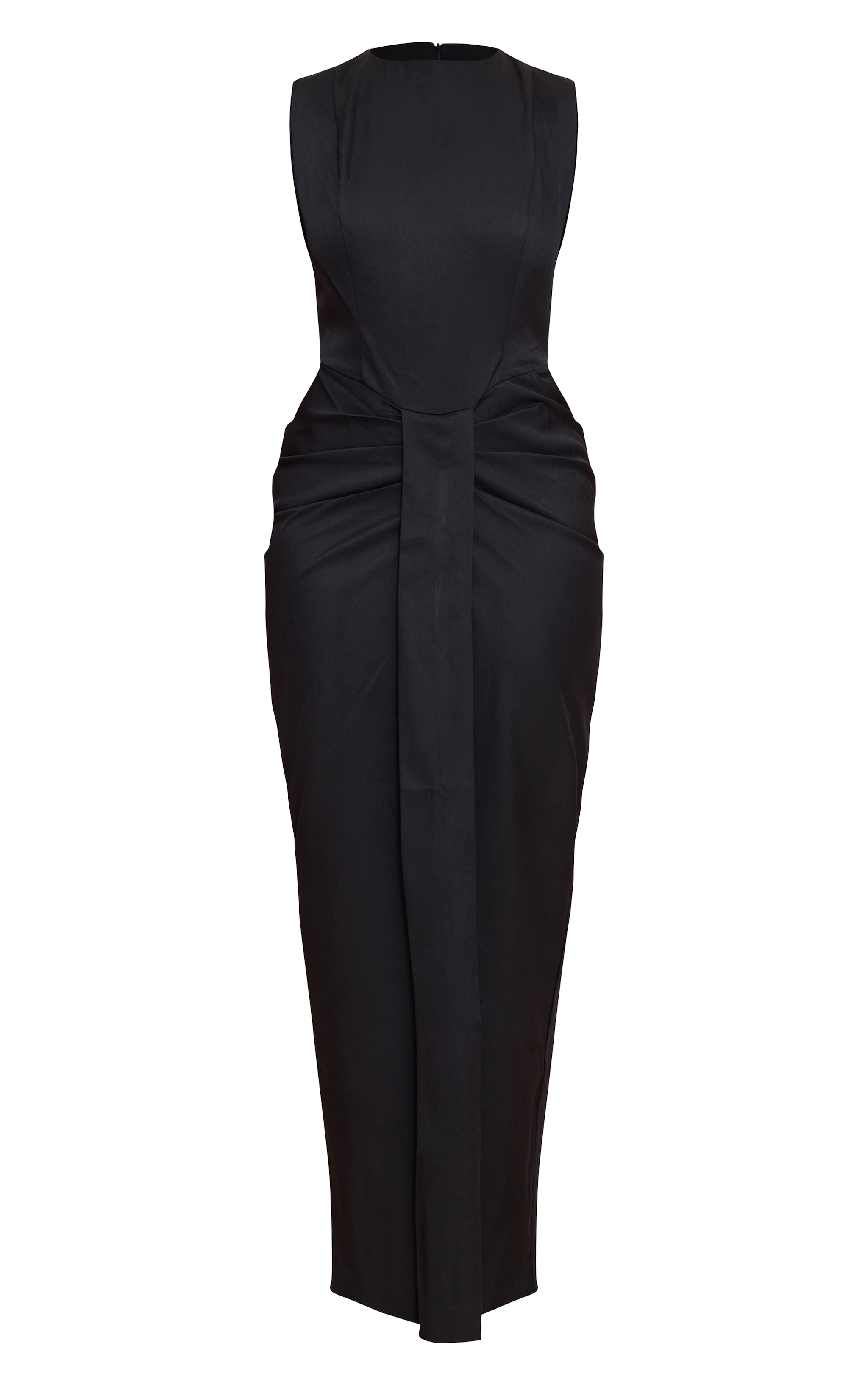 Shape Black Woven Pleat Waist Maxi Dress image 5