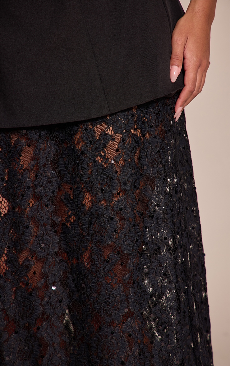 Shape Black Bandeau Lace Insert Maxi Dress image 4