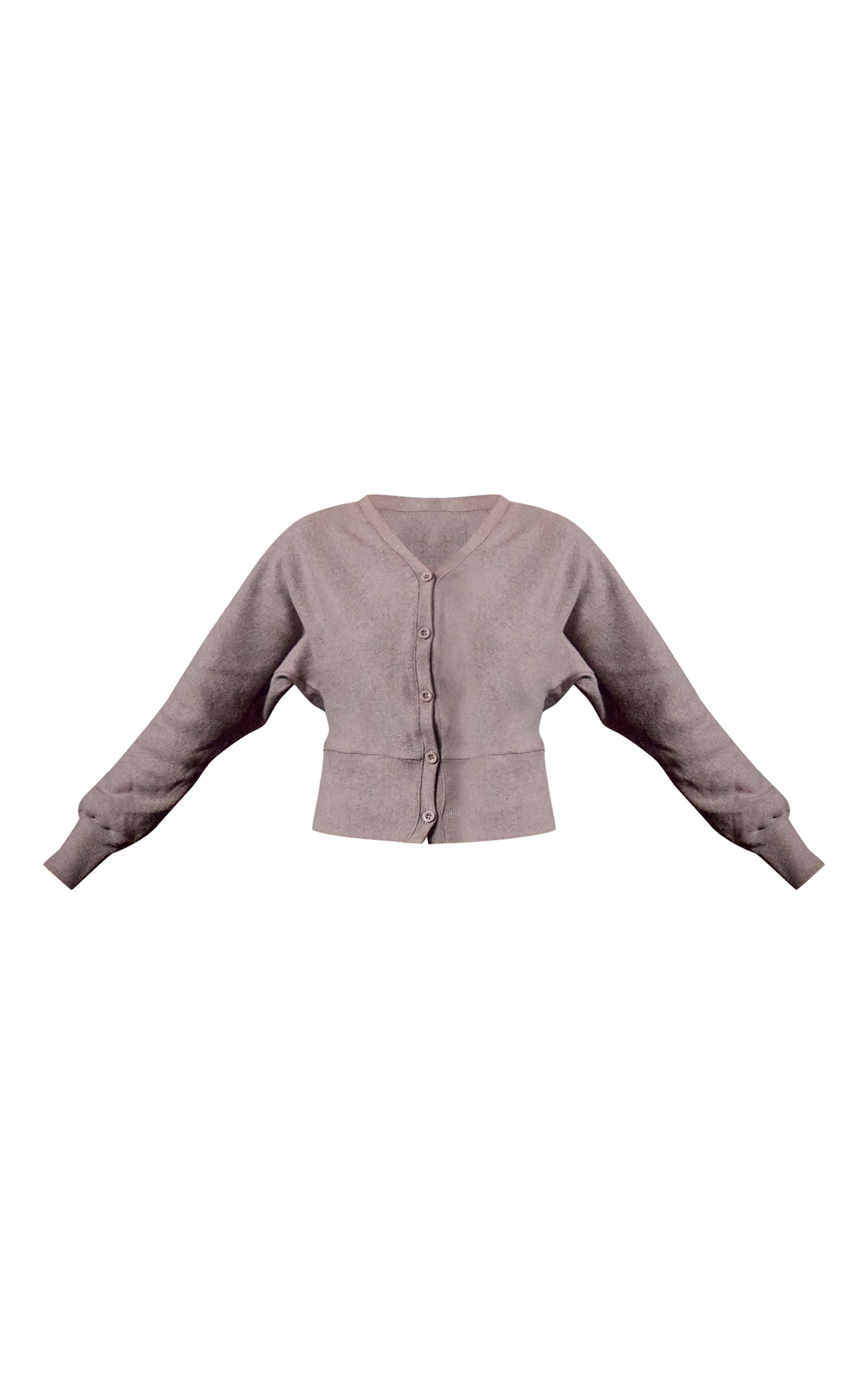 Mushroom Soft Ribbed Button Up Cardigan image 5