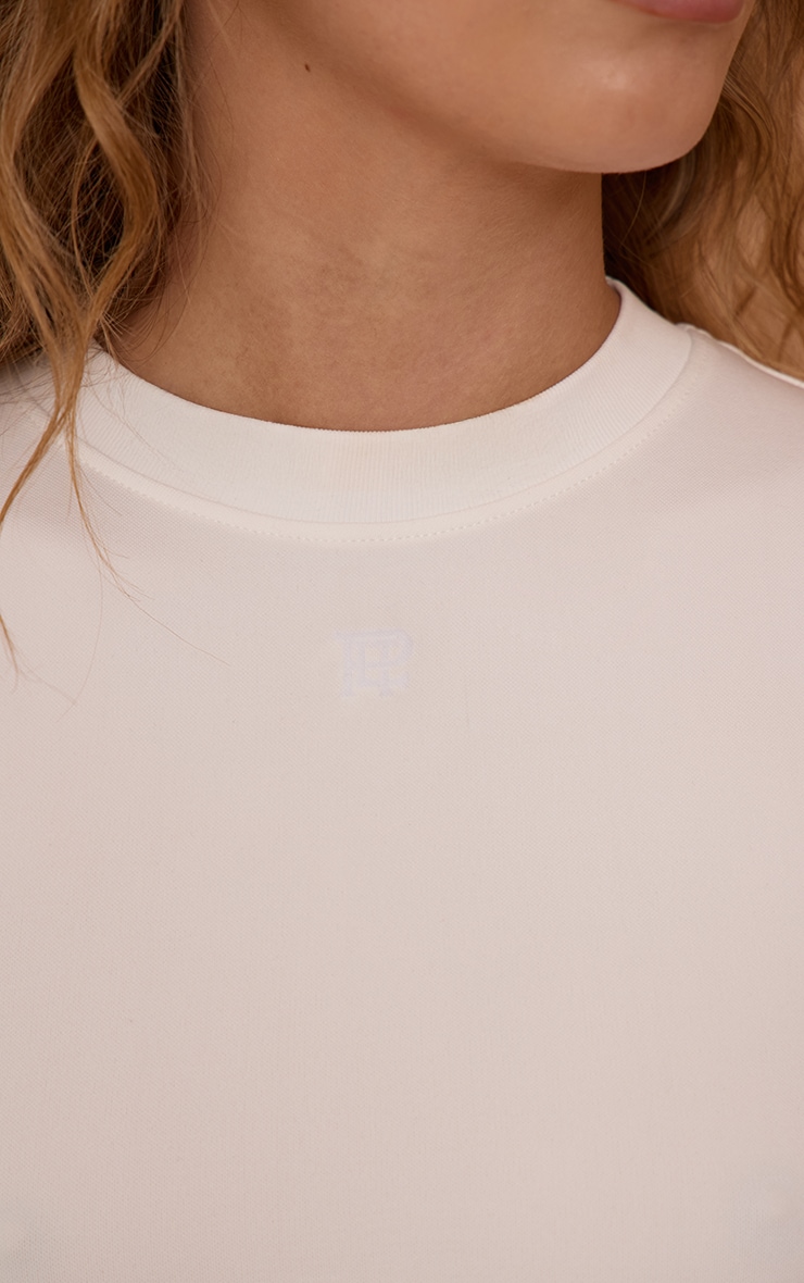 White Seamless Logo Gym Long Top image 4