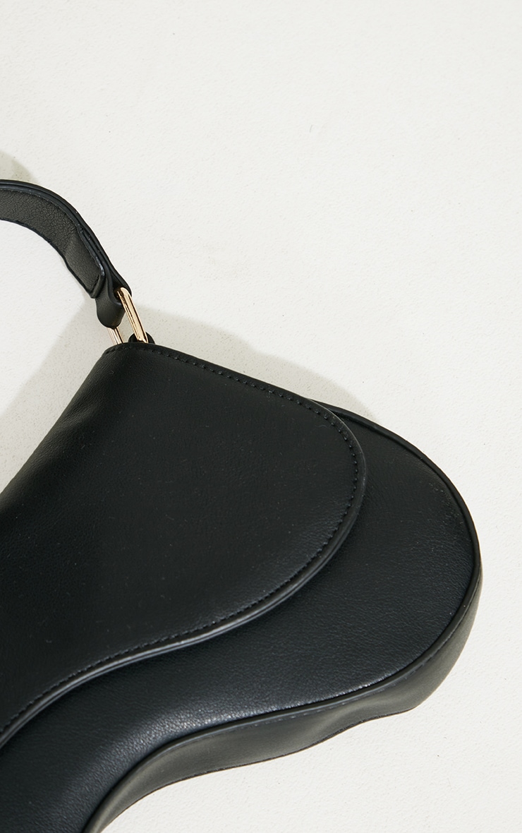 Black Pu Rounded Shoulder Bag Accessories PrettyLittleThing USA