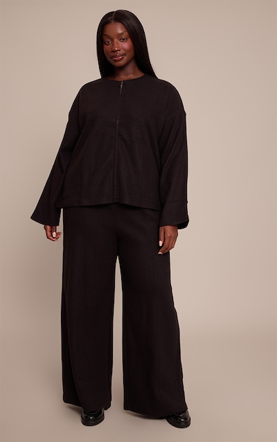 Plus Jogging large doux noir à pinces