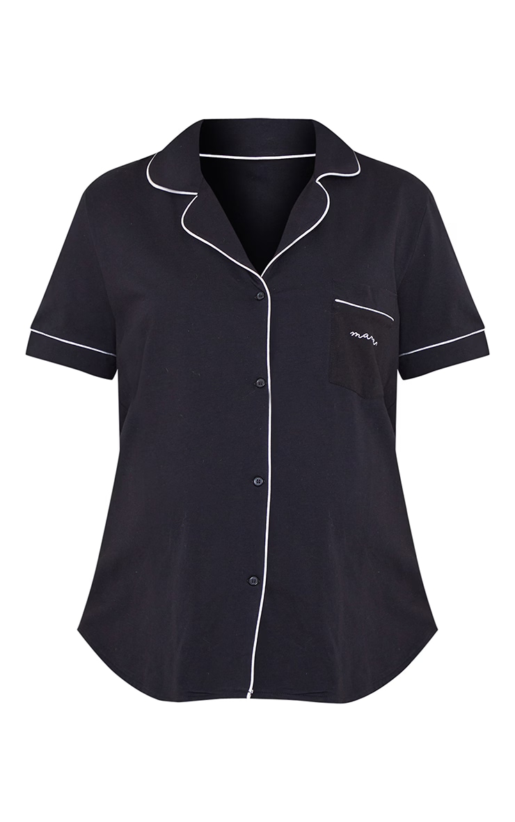 Maternity Black Mama Pj Button Top image 5