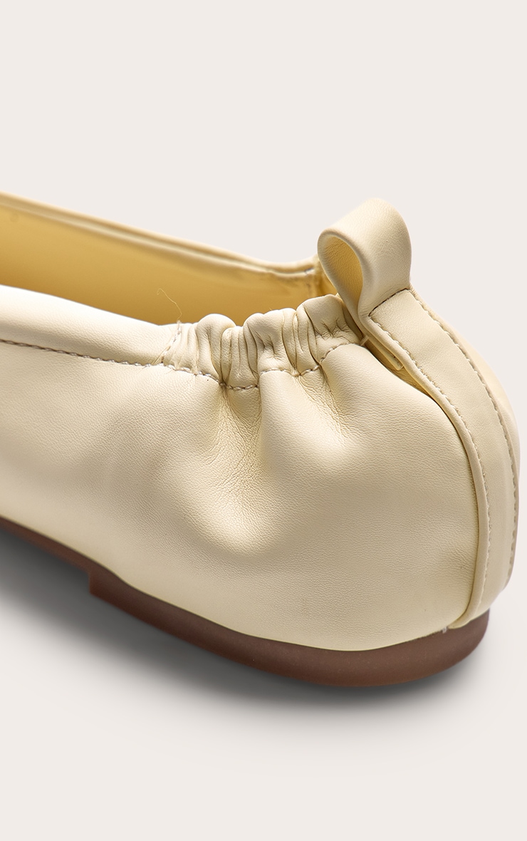 Butter Yellow Asymmetric Square Toe Ballet Pump image 5