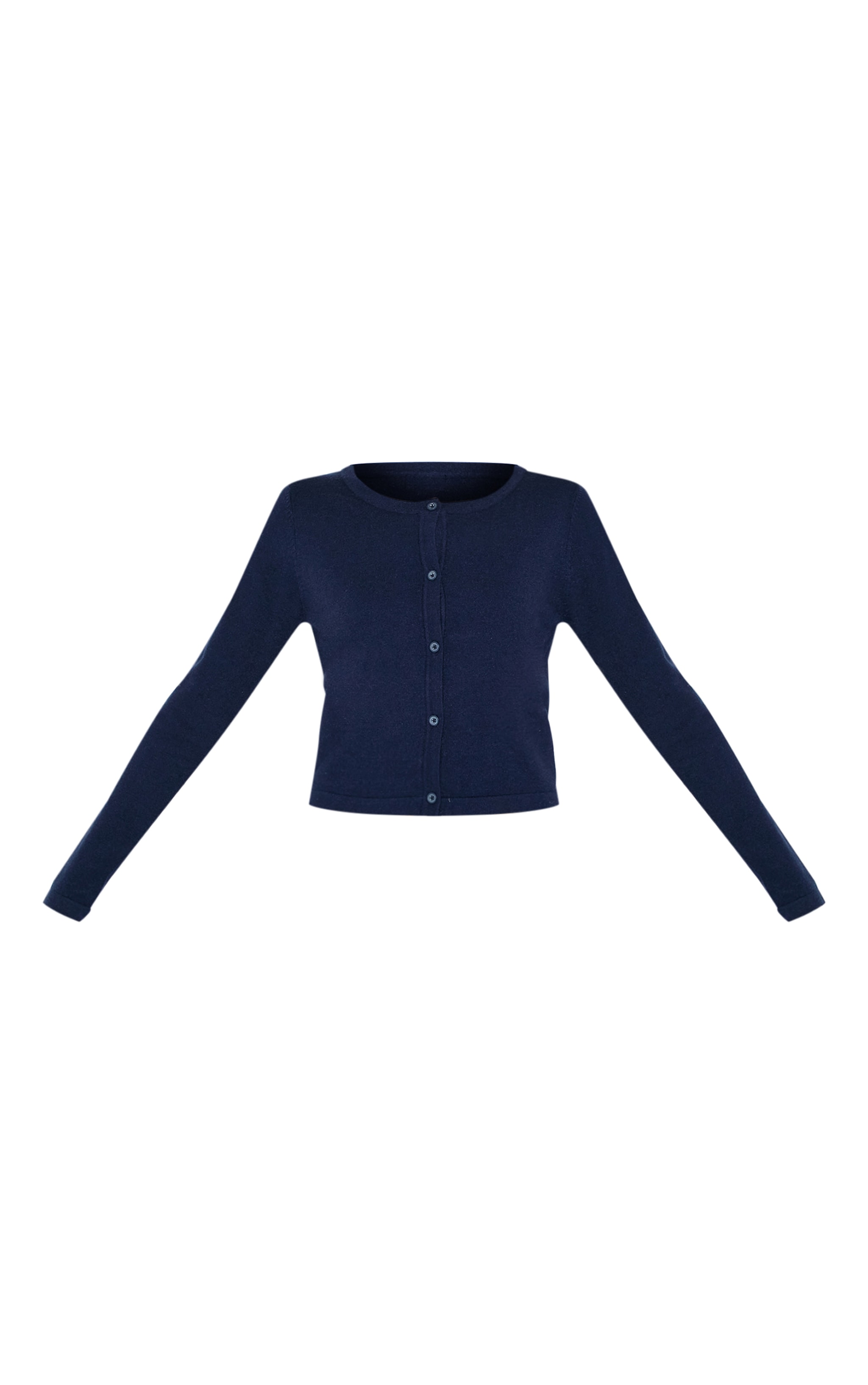 Navy Fine Knit Button Up Cardigan image 5
