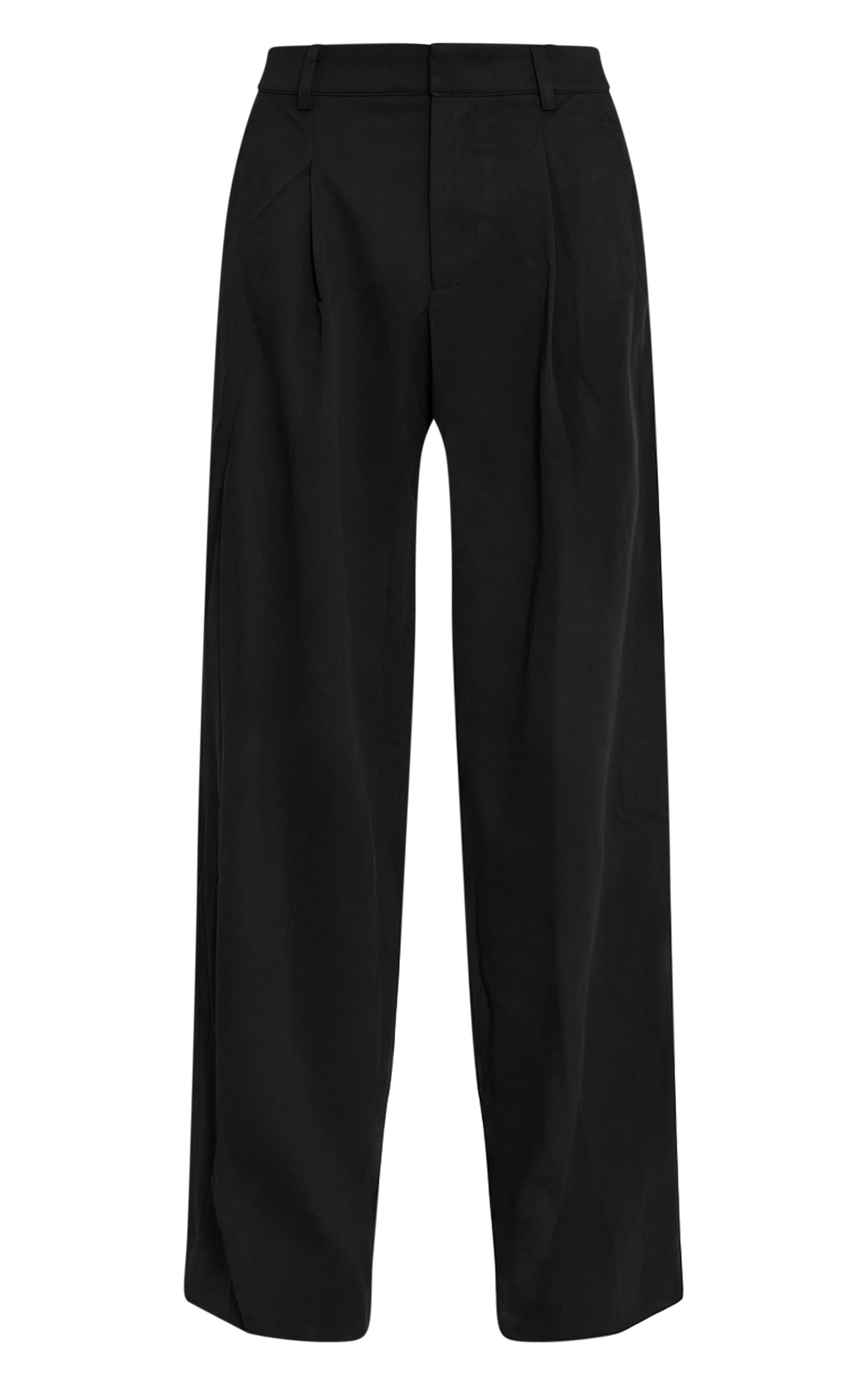 Black Tailored Woven Pleated Wide Leg Pant image 5