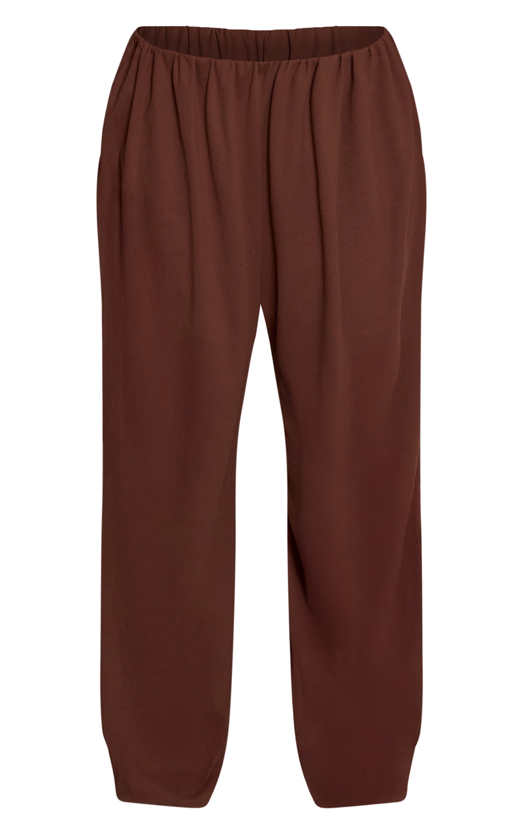 Plus Chocolate Soft Touch Wide Leg Trousers image 5