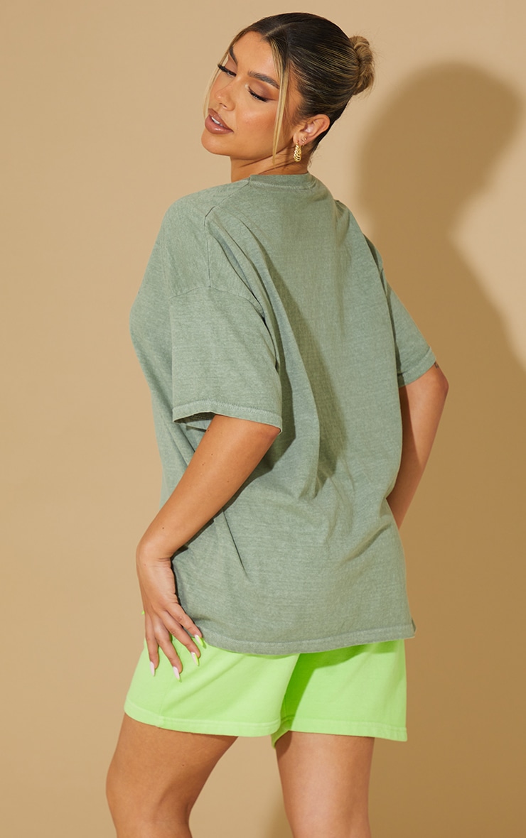 Khaki Montana Logo Oversized Washed T Shirt image 2