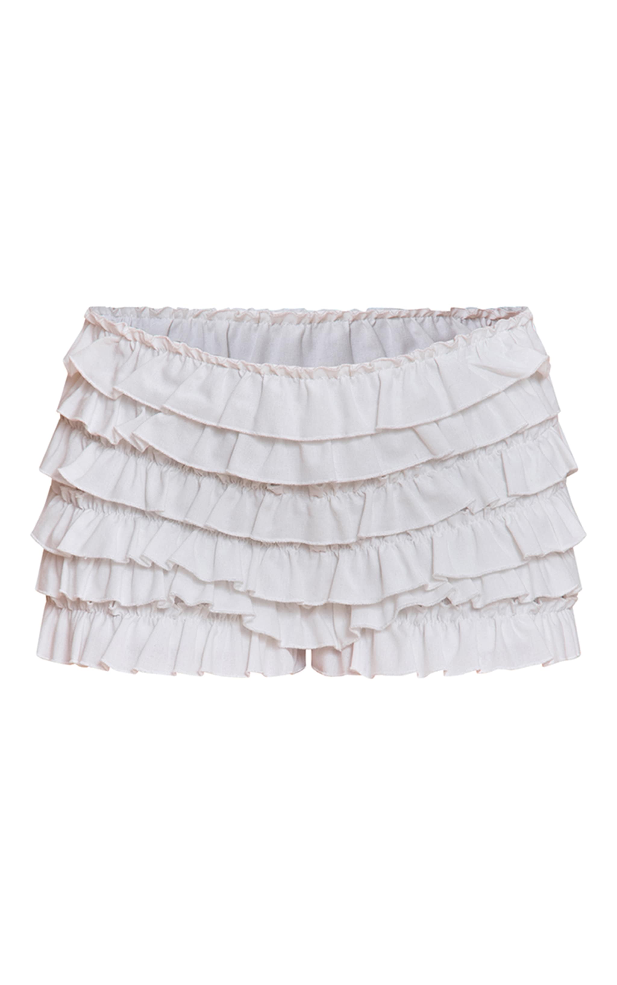 White Linen Blend Low Rise Bloomer Shorts image 6