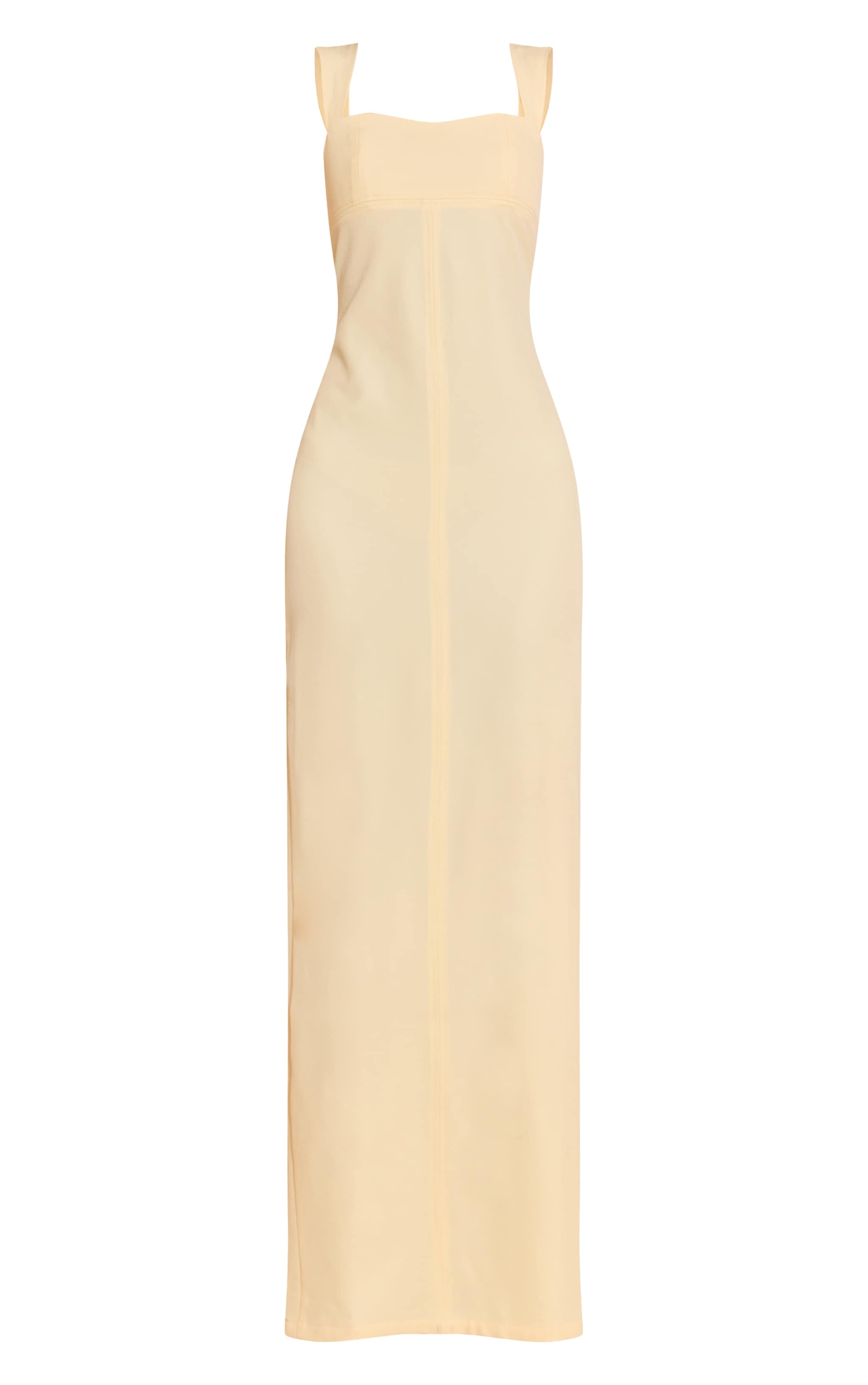  Butter Yellow Tailored Woven Strappy Maxi Dress image 5