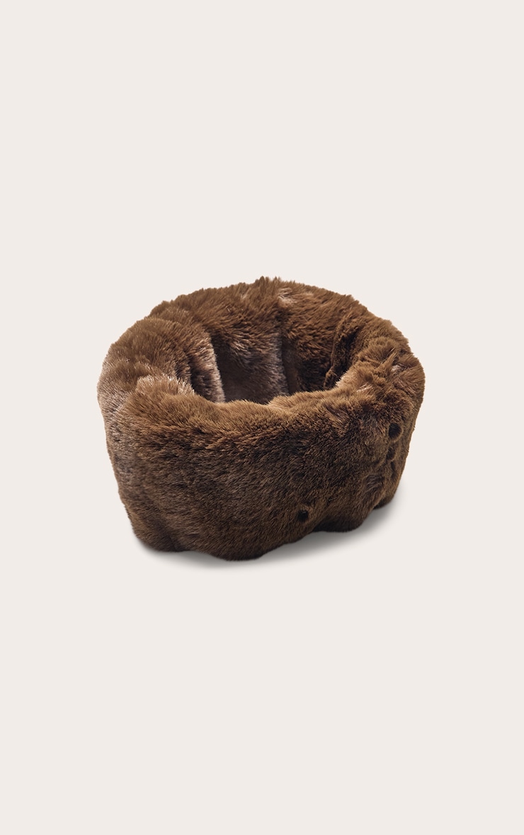 Chocolate Soft Faux Fur Headband image 2