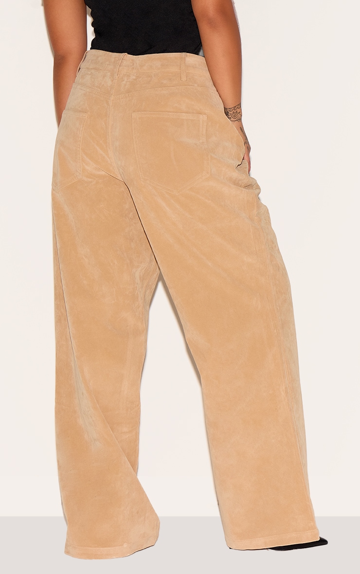 Plus Stone Faux Suede Wide Leg Pants image 3