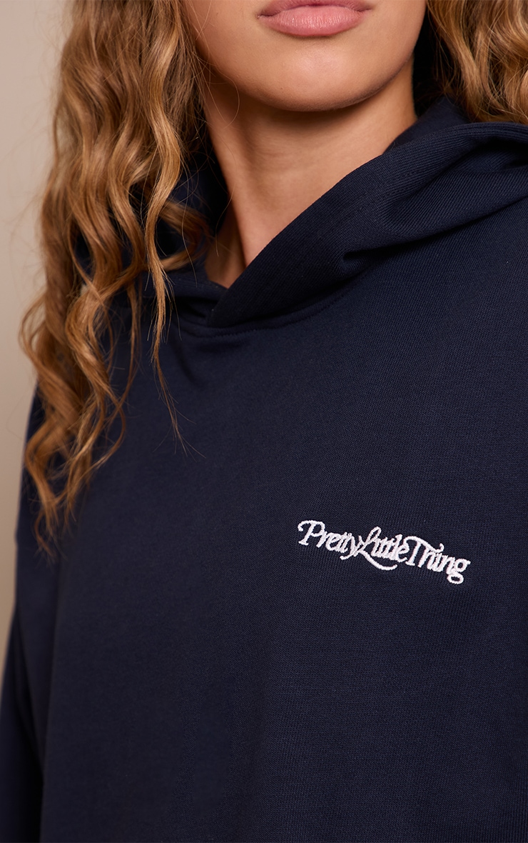 PLT Navy 440 GSM Heavyweight Cotton Loopback Hoodie image 4