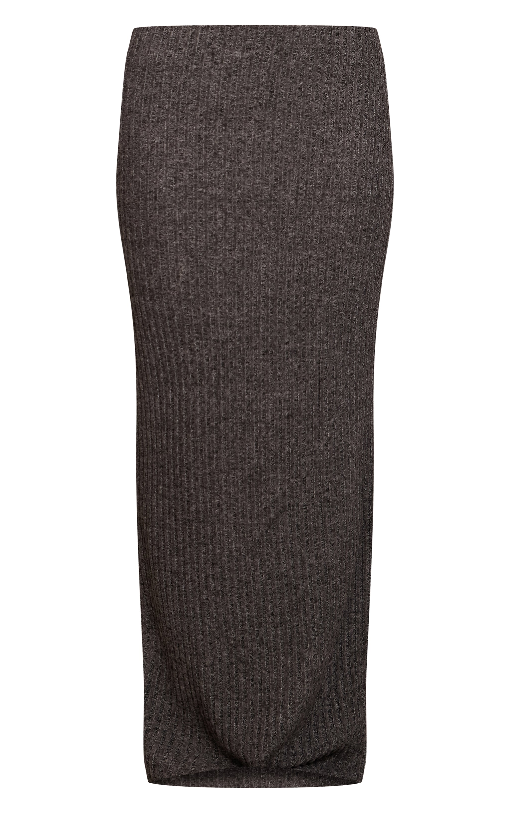 Charcoal Brushed Elasticated Waist Maxi Skirt image 5