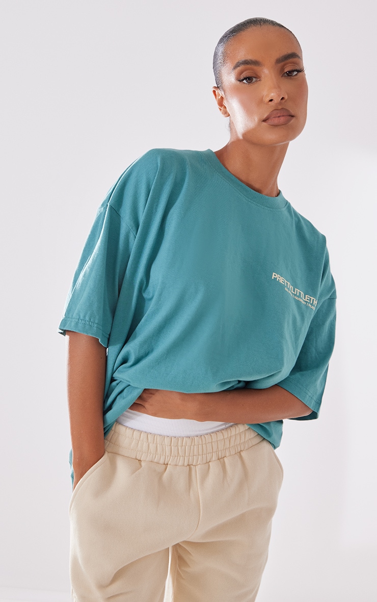 Teal Balance And Harmony Print T Shirt image 1