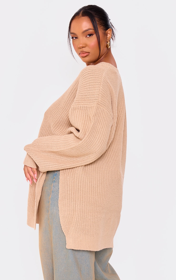 Plus Stone Round Neck Side Split Sweater image 2