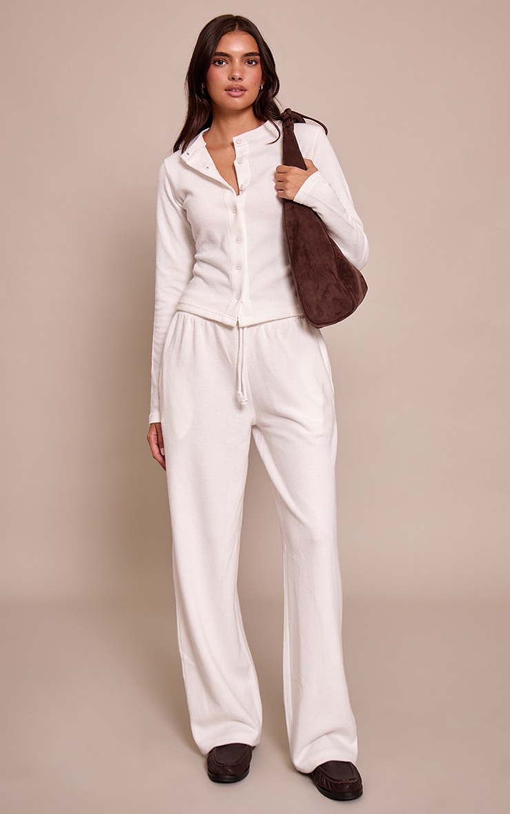 Cream Soft Touch Button Down Top image 3