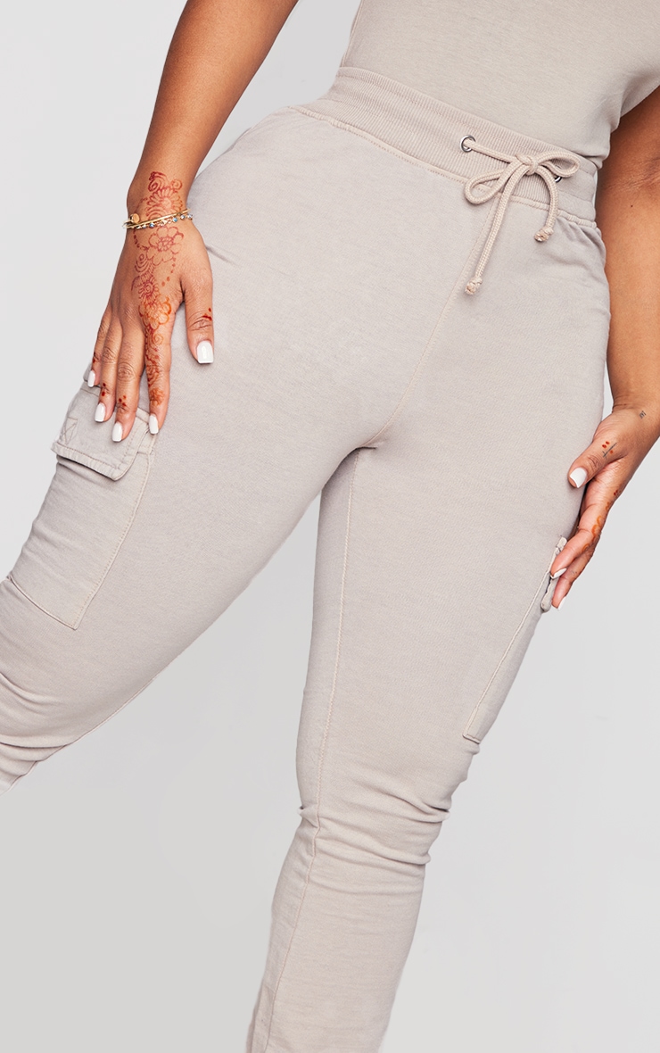  Shape Stone Acid Wash Pocket Detail Straight Leg Joggers image 4