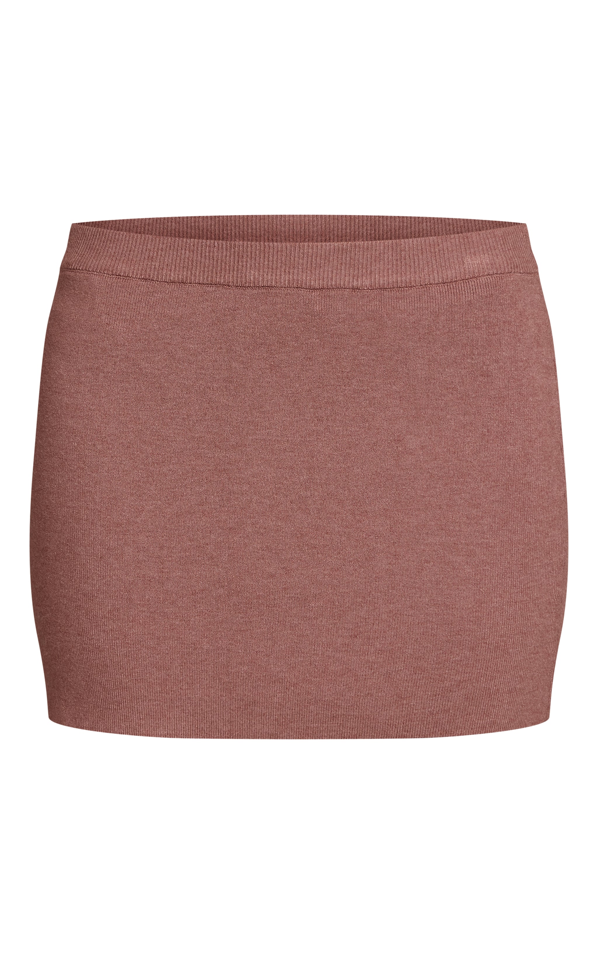 Mocha Compact Knit Mini Skirt image 6