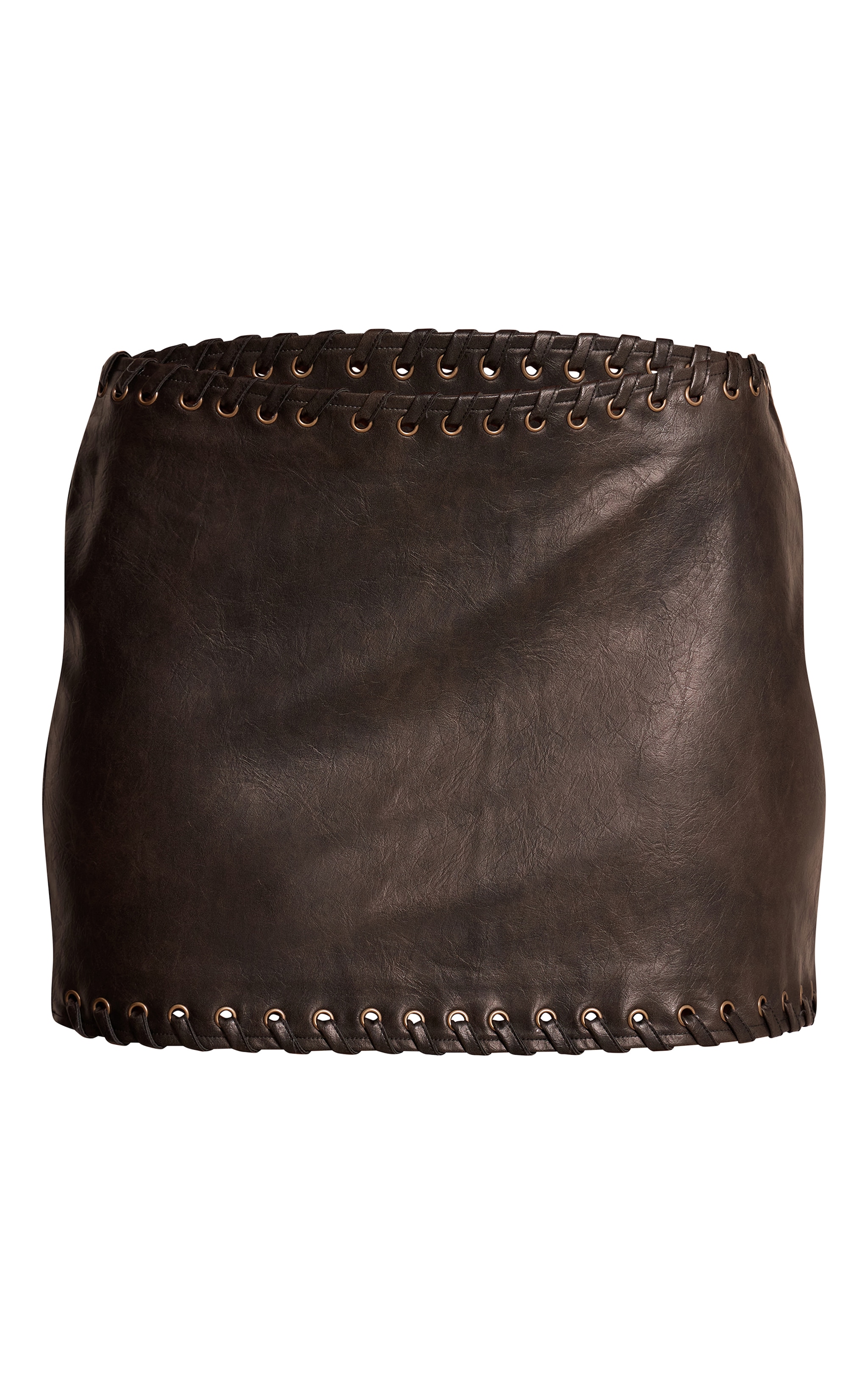 Black Faux Leather Plaited Mini Skirt image 6