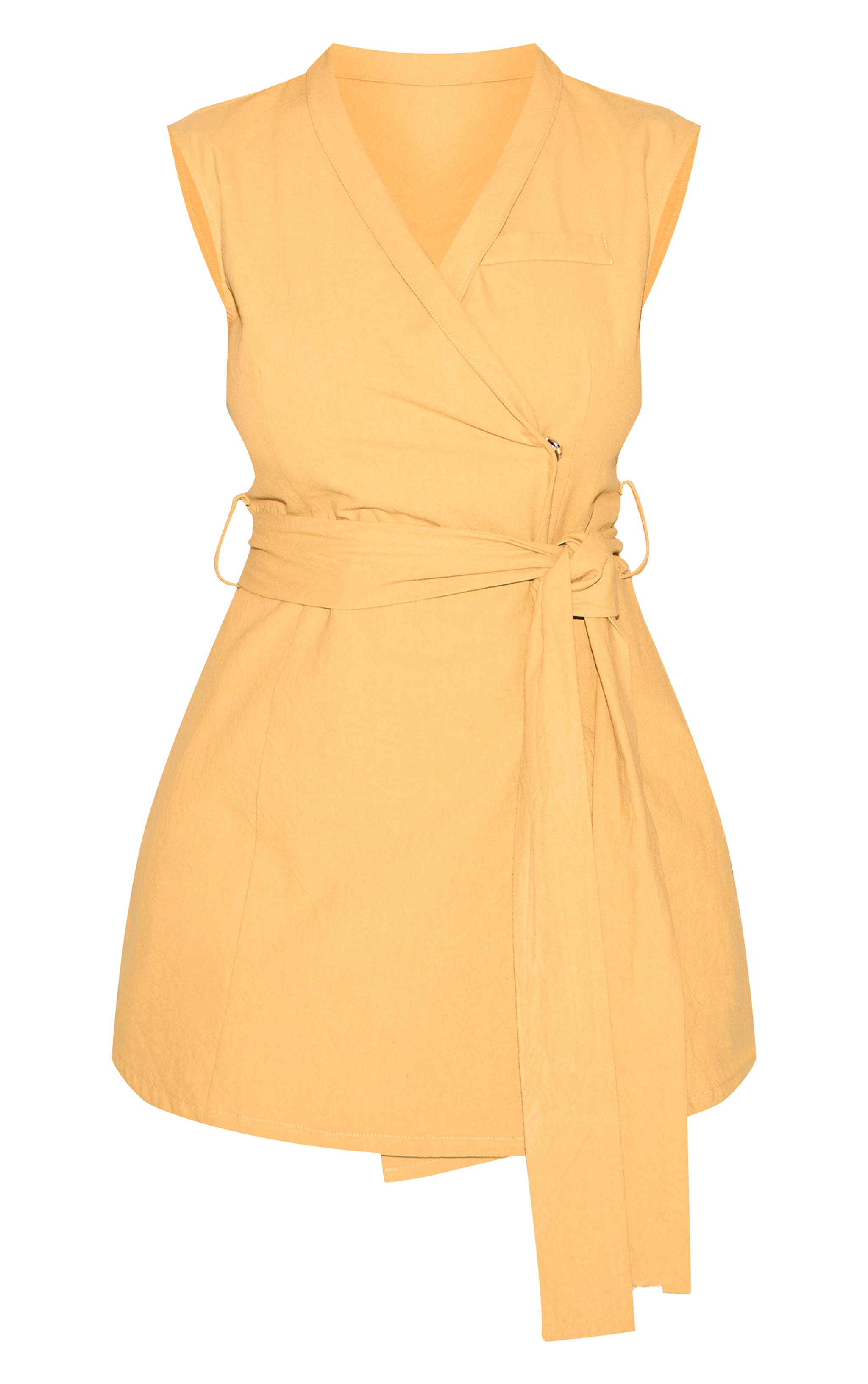 Shape Olive Linen Look Wrap Front Belted Blazer image 5