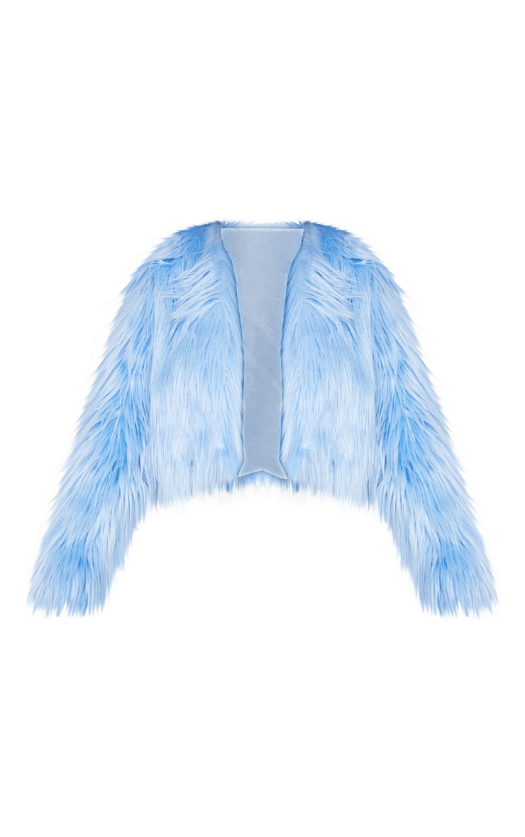 Blue shaggy jacket Clearance