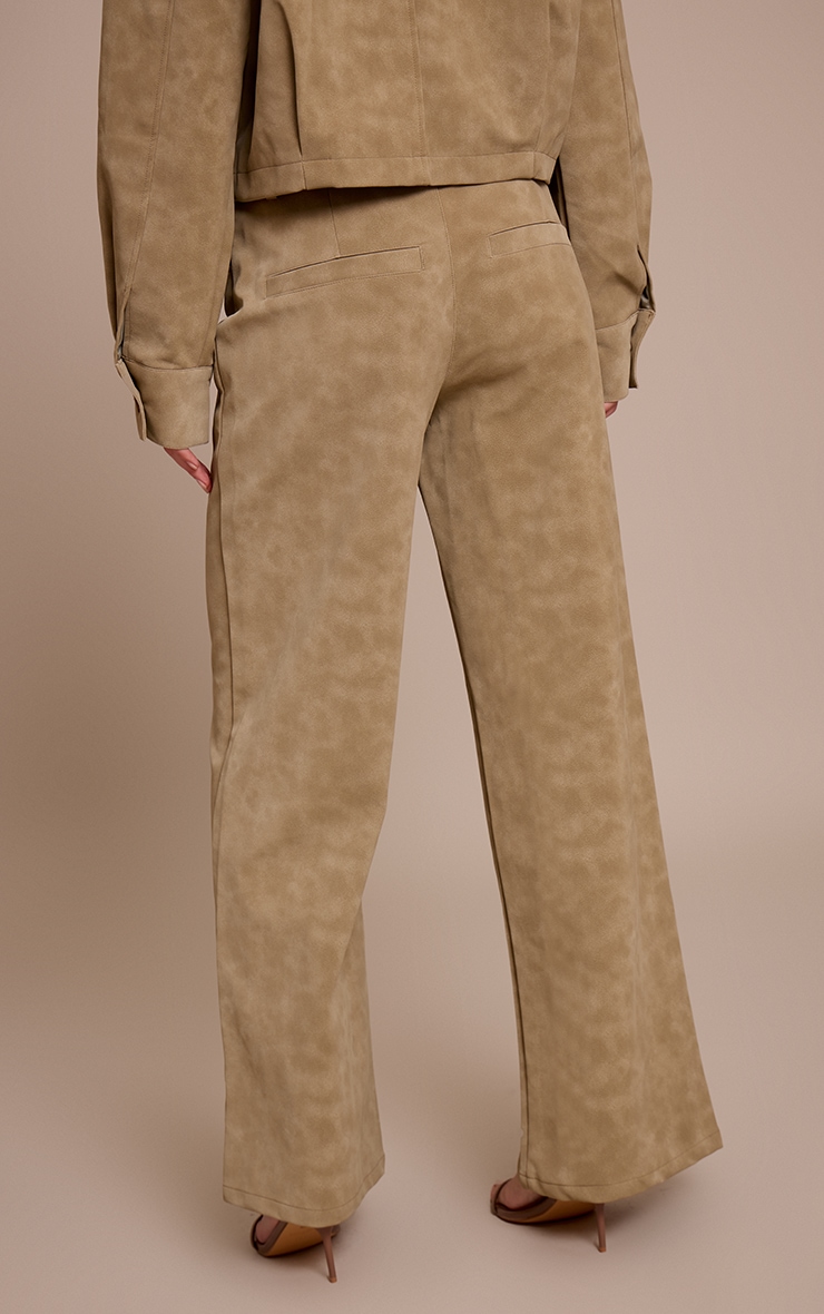 Pantalon large en PU gris pierre délavé image 3
