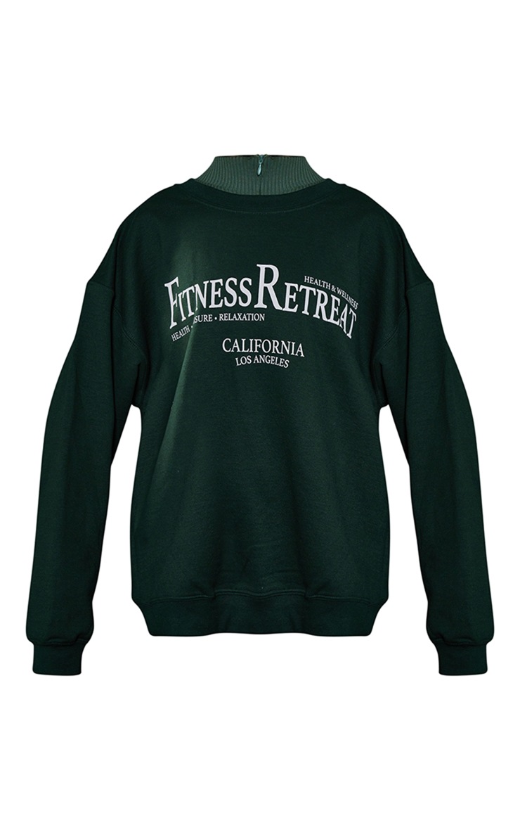 Sweat vert forêt à slogan LA Fitness Retreat image 5