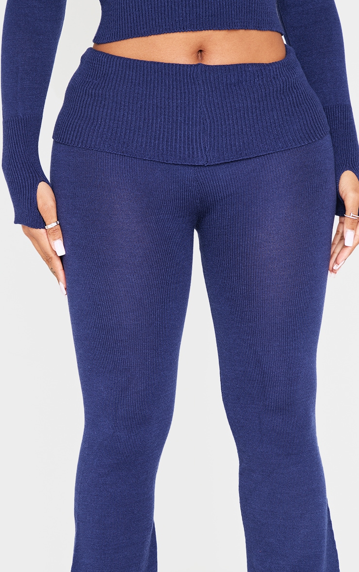 Shape Pantalon flare en maille tricot bleu marine image 4