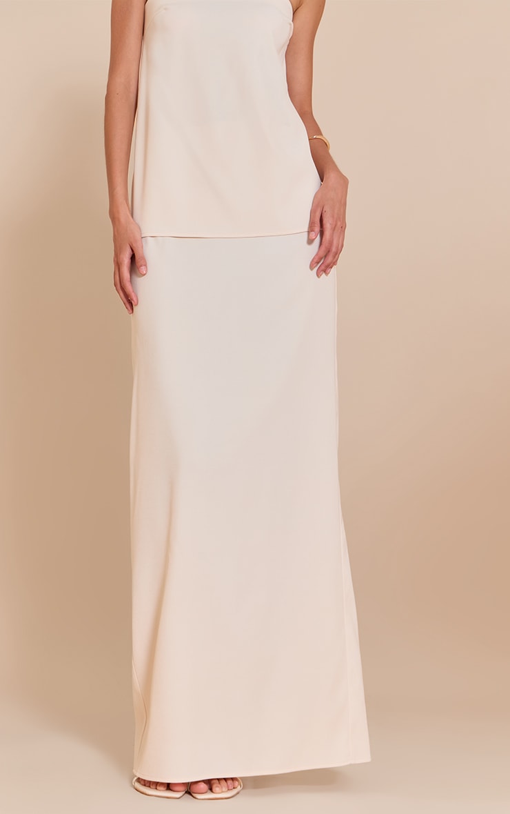 Cream Woven Maxi Skirt image 2