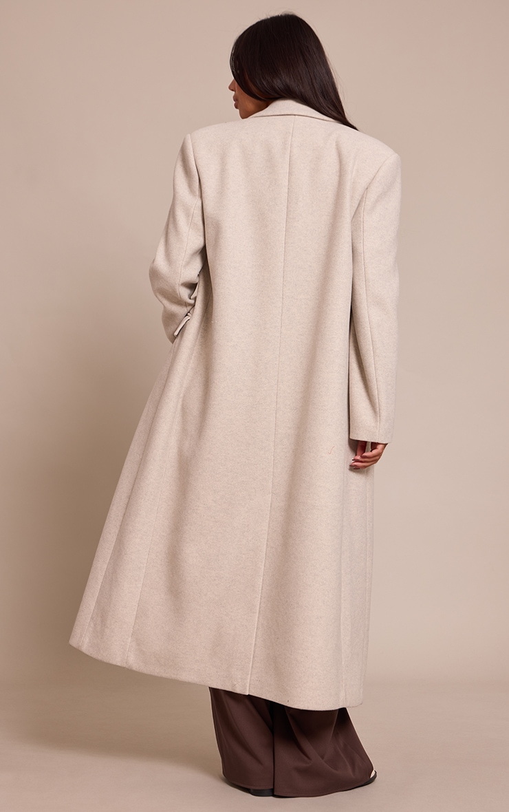 Manteau oversize structuré gris clair à double boutonnière image 2