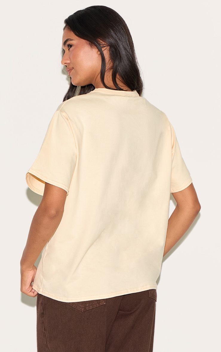 Butter Yellow Cotton Basic Oversized T-shirt image 2