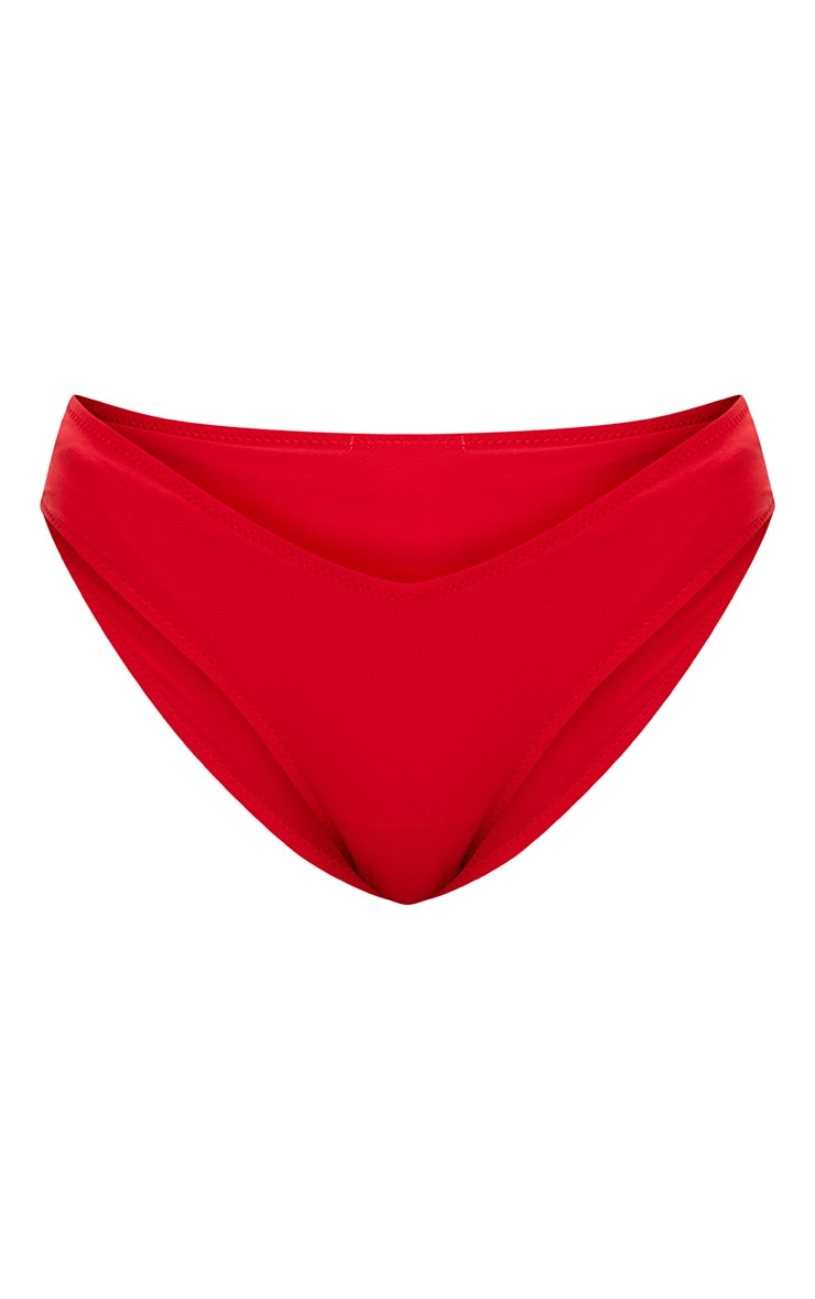 Red V Front Bikini Bottoms Swimwear PrettyLittleThing