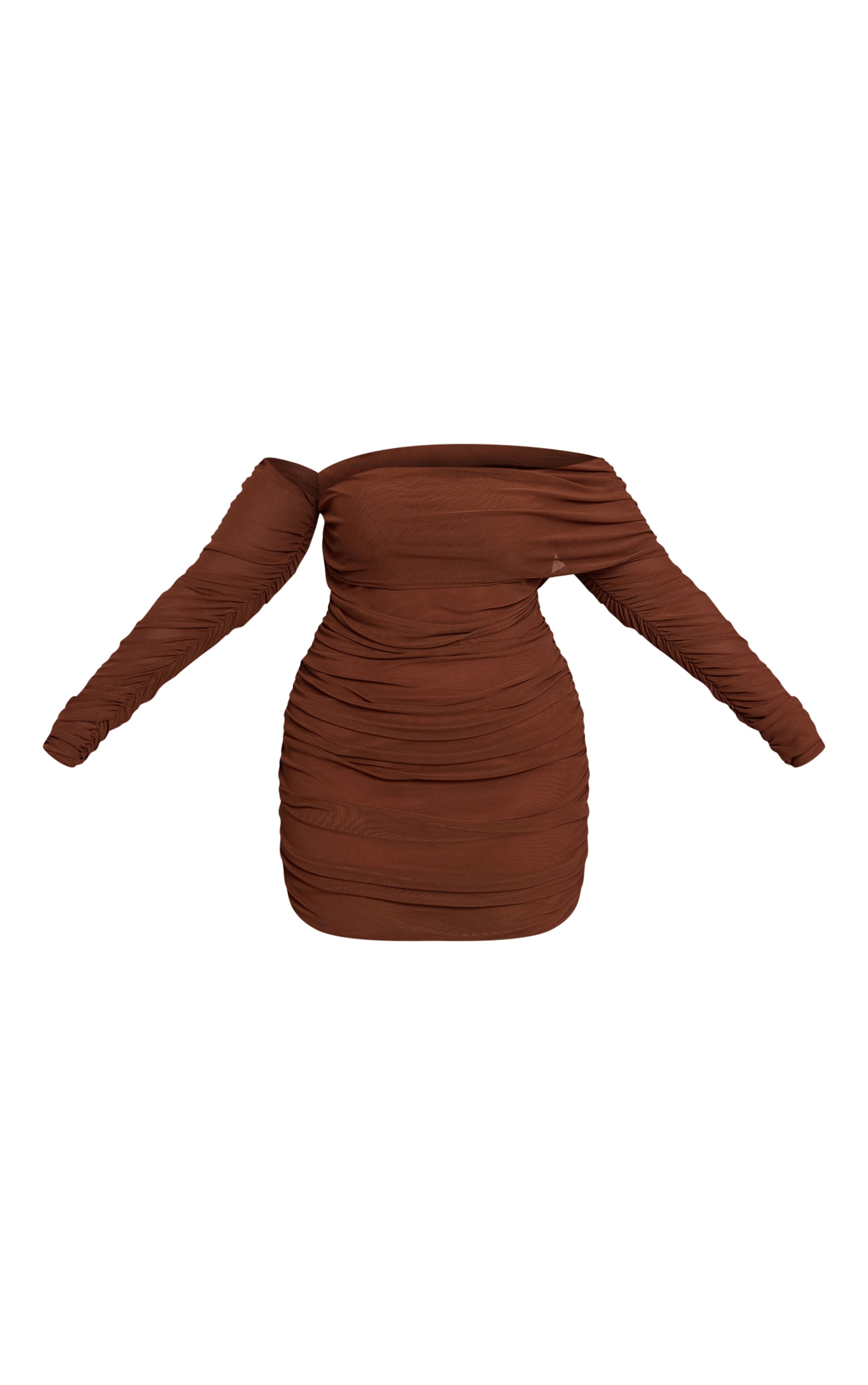 Plus Layered Mesh Asymmetric Long Sleeve Mini Dress image 5