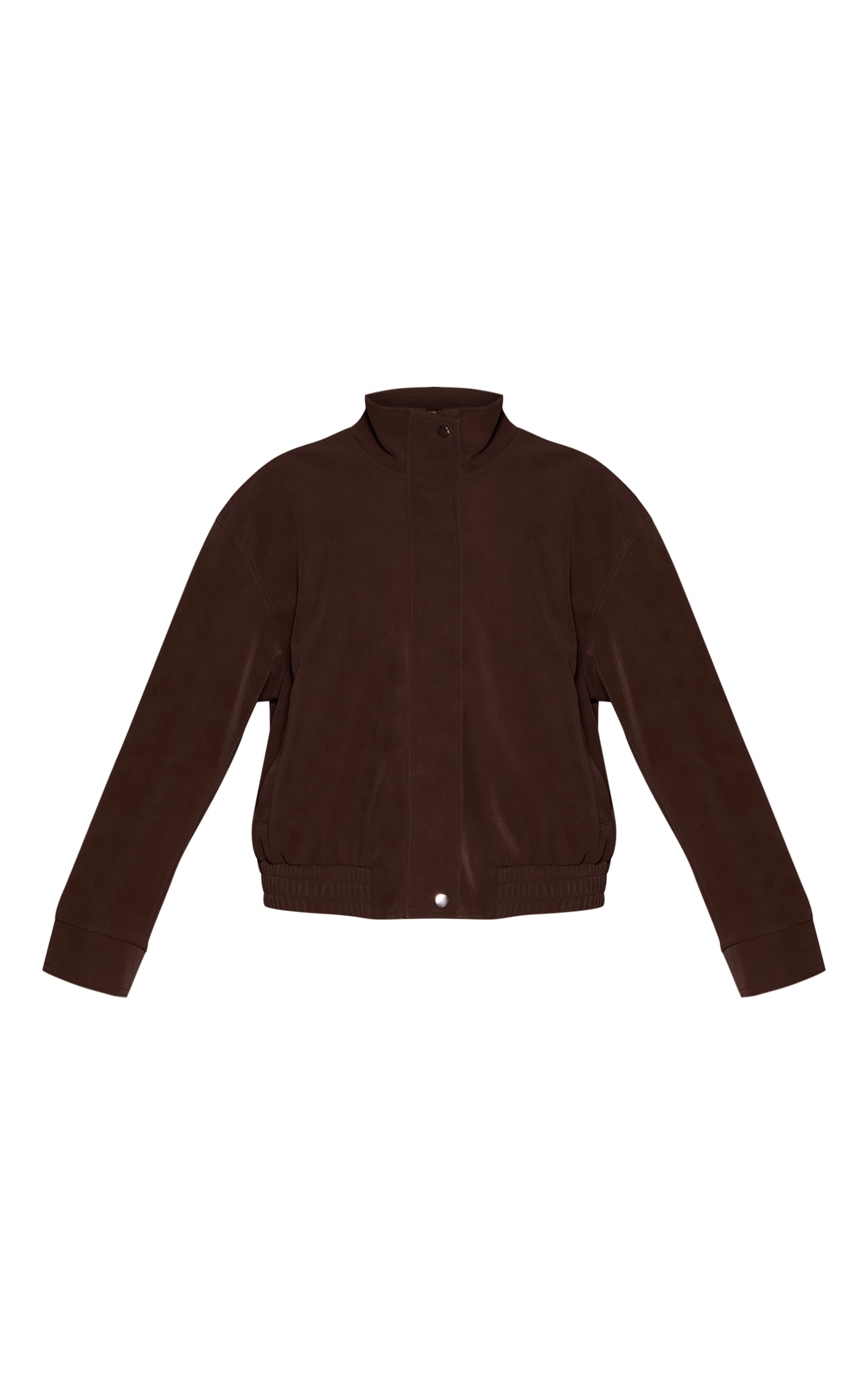 Chocolate Peached PU Funnel Jacket image 5