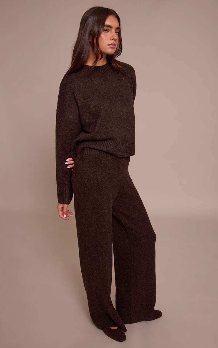 Chocolate Wide Leg Knitted Pants