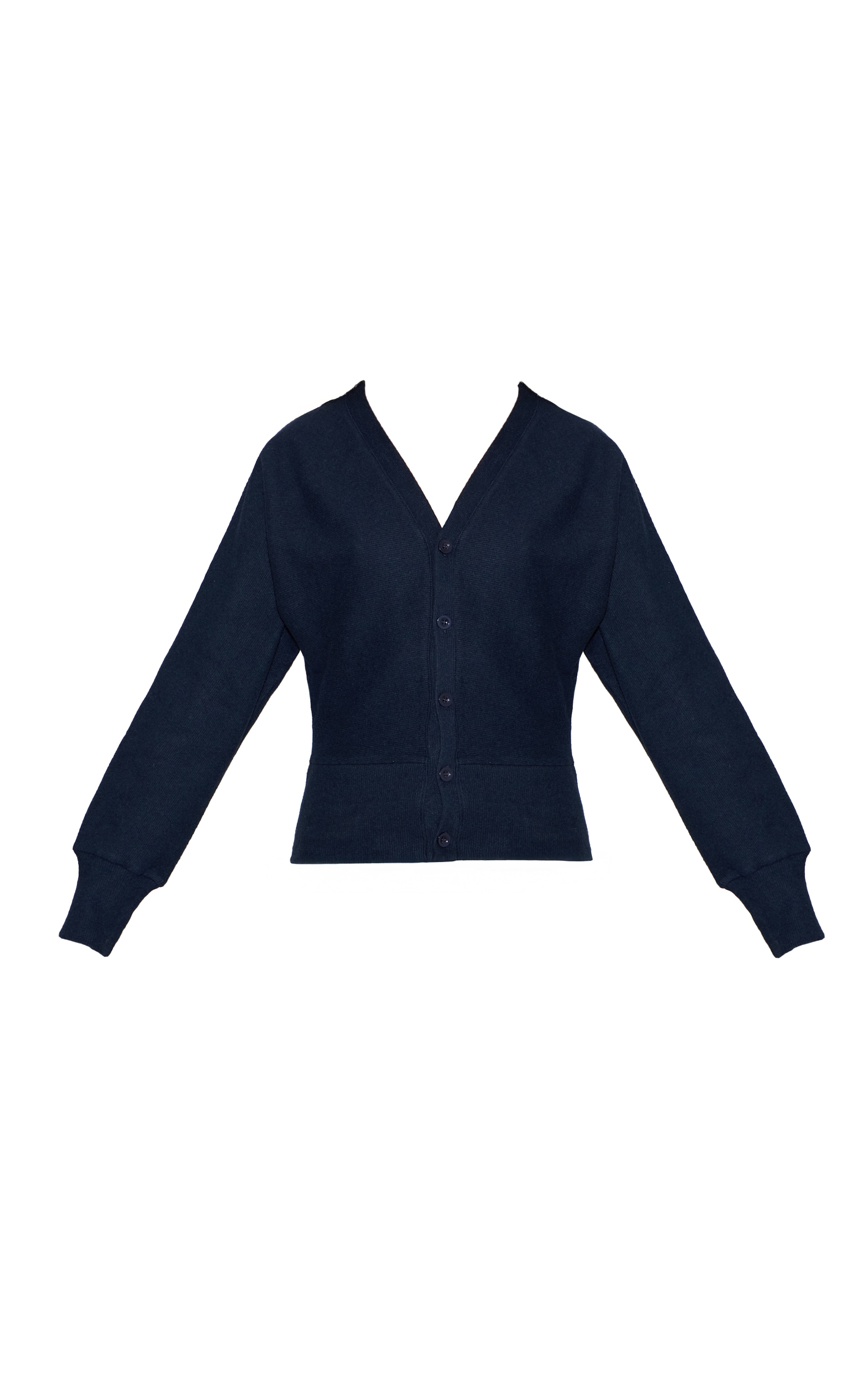 Navy Soft Ribbed Button Up Cardigan image 5