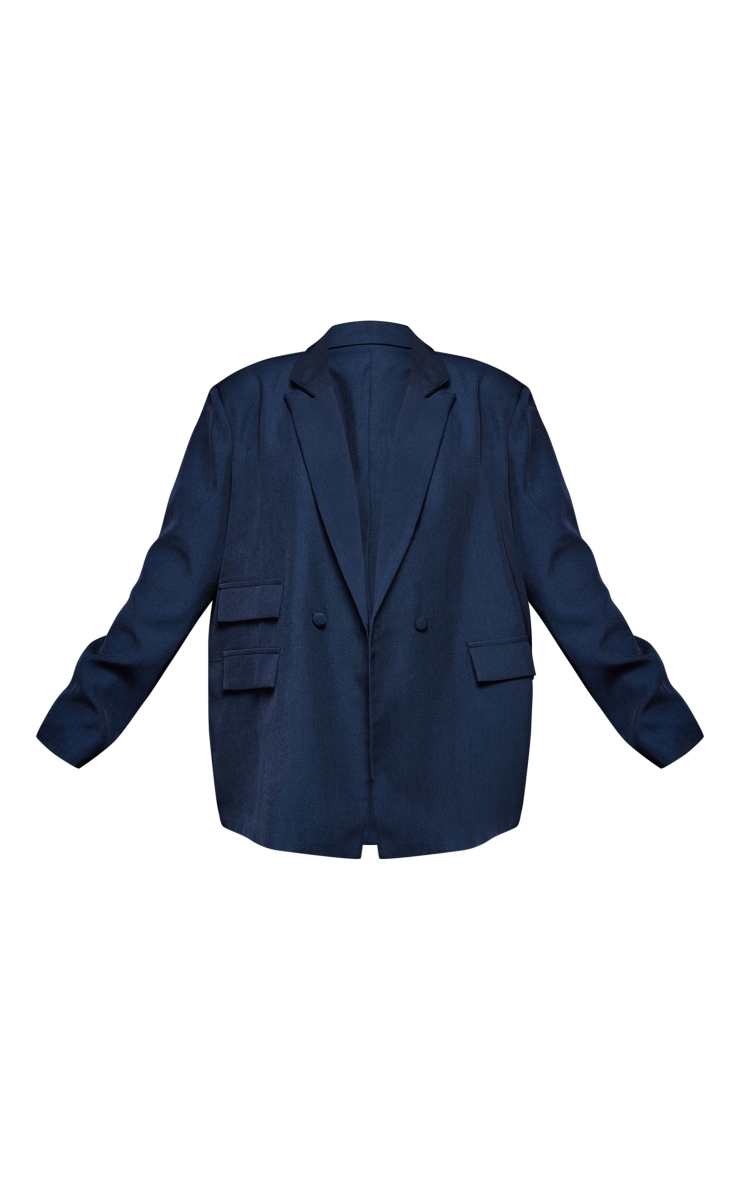 Plus Blazer bleu marine à double boutonnière et double poches image 5