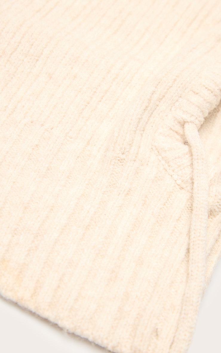 Oatmeal Brushed Knit Hood image 3