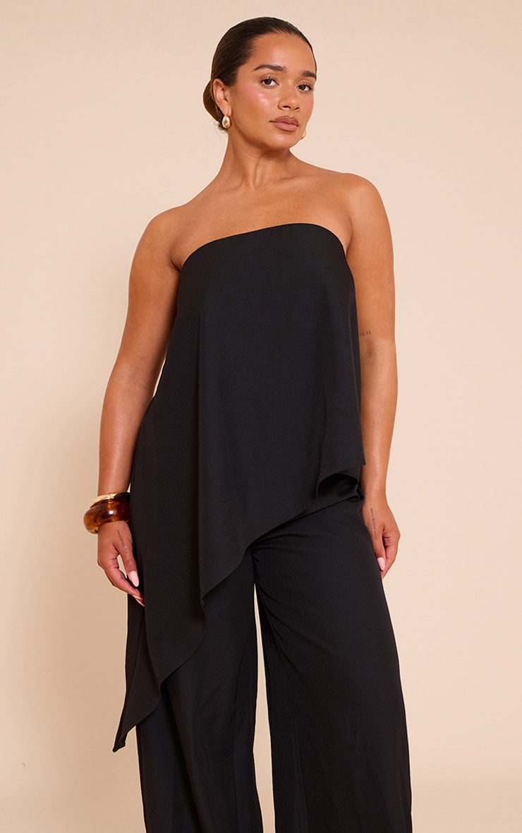 Shape Black Tailored Bandeau Waterfall Top image 1