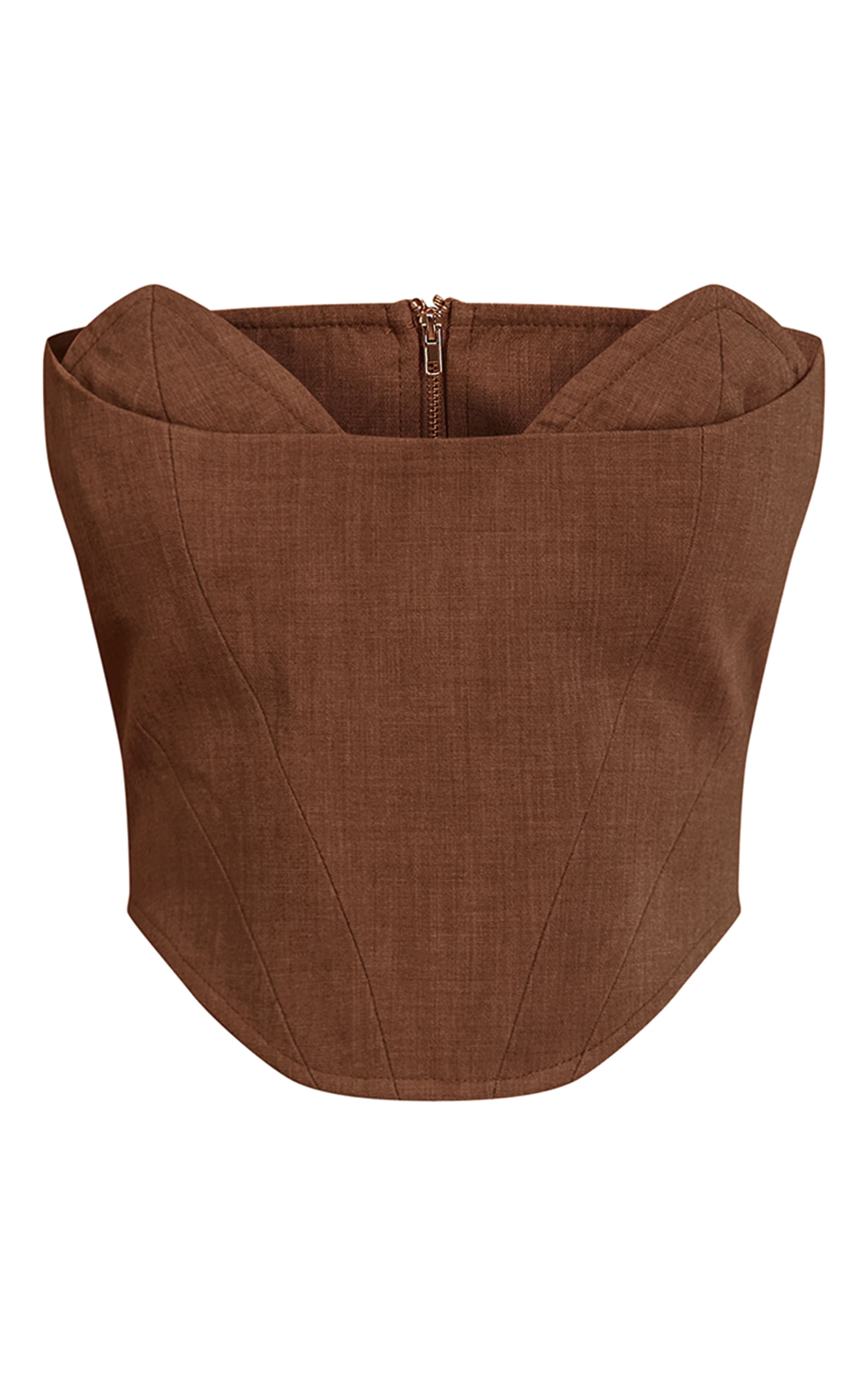 PLT Label Corset de tailleur café au lait à détails au buste image 5