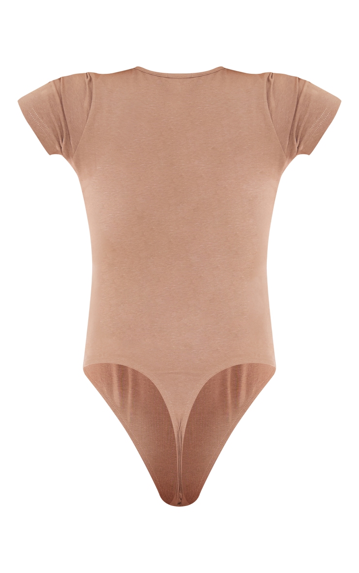 Taupe Modal Cotton Short Sleeve Bodysuit image 6