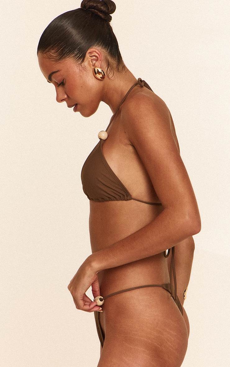 Mushroom Bead Trim Tanga Bikini Bottoms image 3