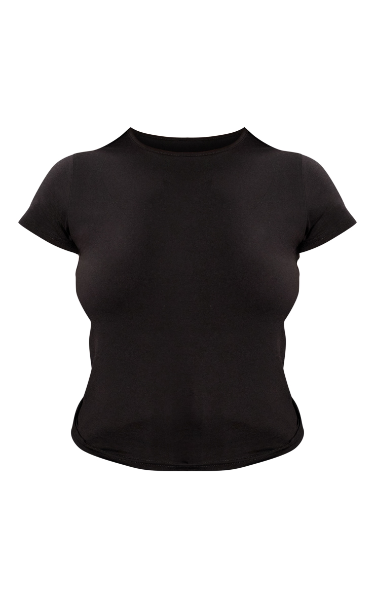 Plus T-shirt en coton noir à manches courtes image 5