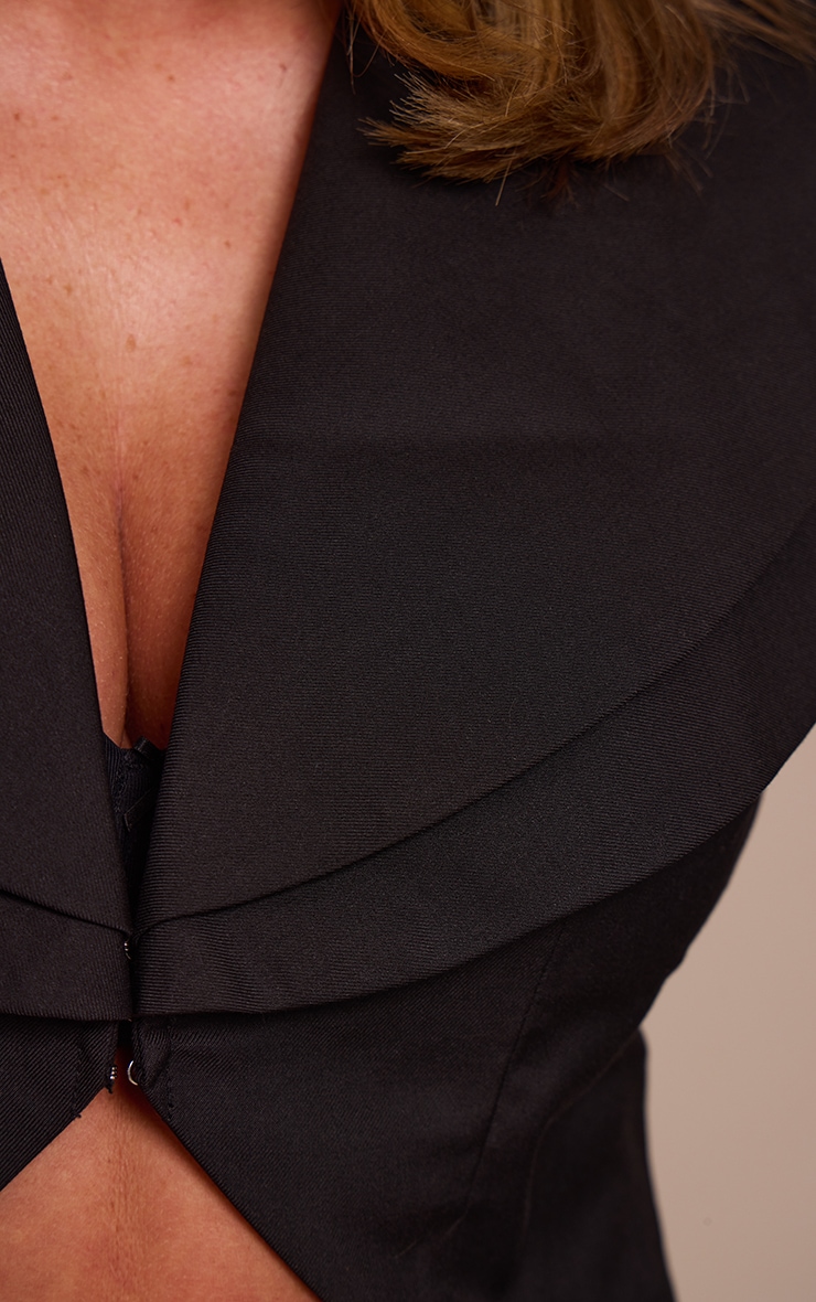 Shape Blazer court noir à revers larges image 4
