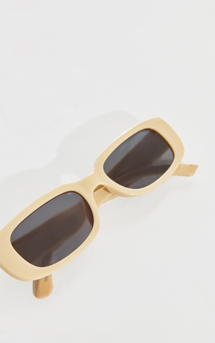 Yellow Slim Rectangular Sunglasses image 3