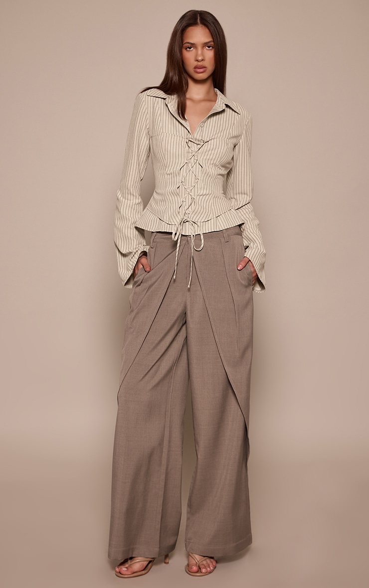 Stone Stripe Woven Corset Detail Shirt  image 3