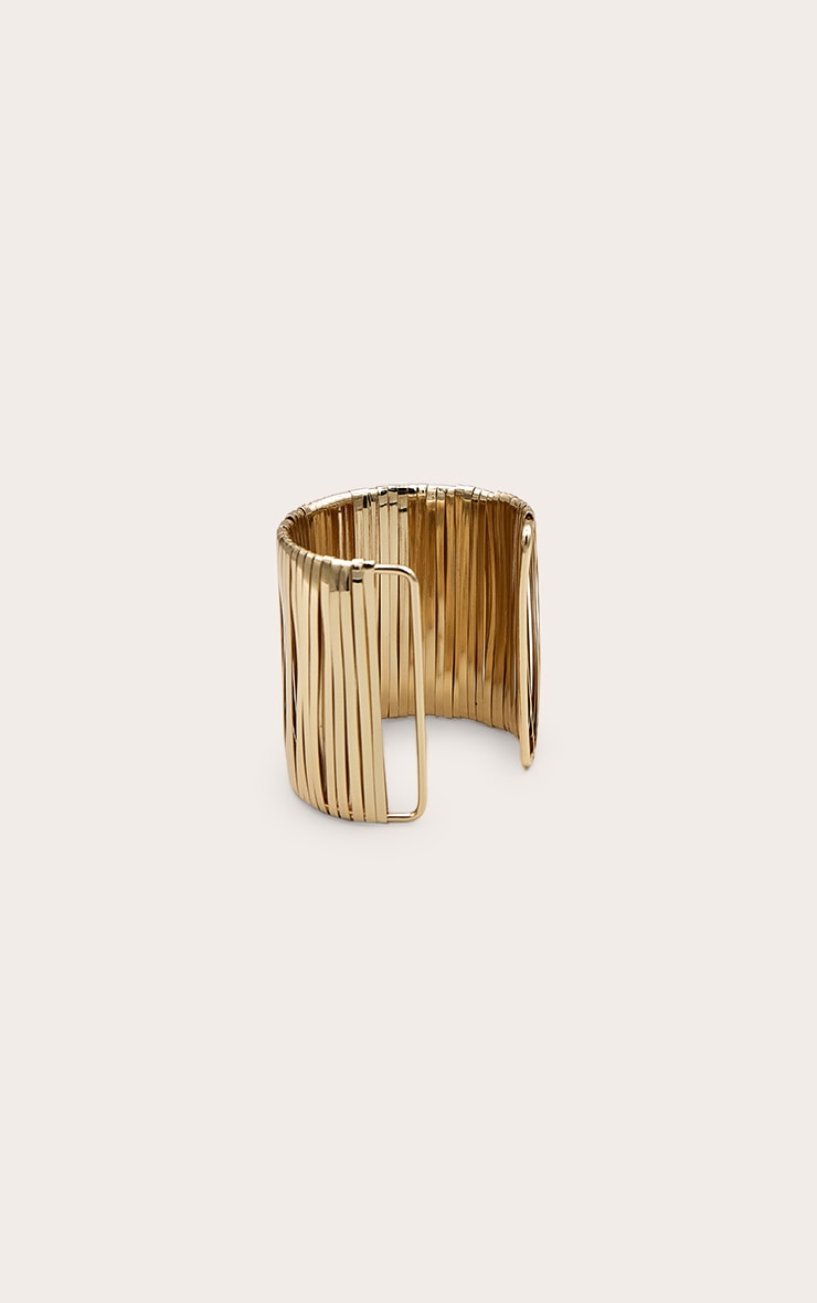 Gold Ridge Cuff Bangle image 2